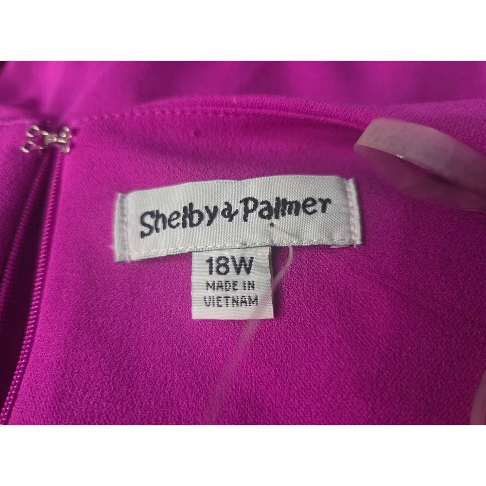 Shelby & Palmer Womens 18W Magenta Surplice V-Neck Wide Leg Jumpsuit NWT 9J710
